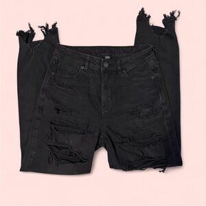 American Eagle High Rise Black Ripped Ankle Jeans – Size 4